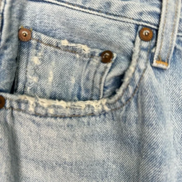 Agolde Riley High Rise Straight Crop Jeans Distressed Size 27 - Picture 9 of 16